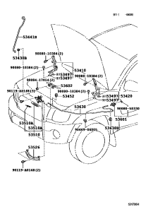 5360102040C0-LEVER SUB-ASSY, HOOD LOCK CONTROL