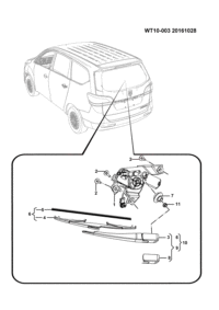 23917604-Motor & bracket assy-rear wiper