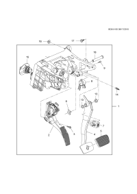39080686-Pedal, brake and accelerate (with bracket) (incl. 2-9,13, 15,18)