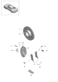 99135294980-Brake pad set no.1, Disc brake  Porsche panamera: Deprecated parts