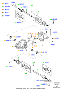 AL1Z4K138B-Shaft assy-rh