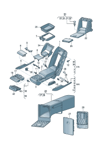4GD886743CLE2-Guard, armrest (gray brown)