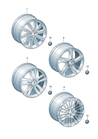 4KD601025B-Wheel rim-aluminium alloy  Colour code: