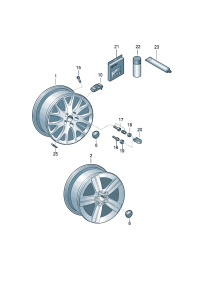 8J0601025A-Wheel rim-aluminium alloy  Can also be used: For wheel systems with anti-friction performance 