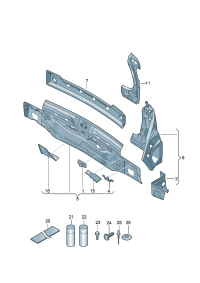 5KD813301-Panel, rear end Cooperate as needed:  Adjust with a tool