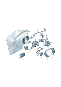 3D0953503A-Switch, for window wiper/ Operating mechanism, wiper
