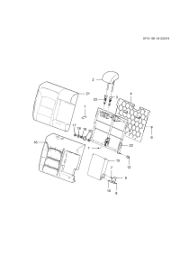 85003554-Cover, rear seat back (cover, RB 60% dermal LT assy)