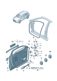 8UD831051A-Door assy-rr, lh Location for common use: Porsche panamera:   D-31.10.2016