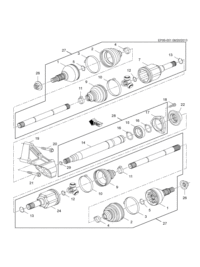 13306861-Kit, front wheel drive in cv joint (including 2-5,7, 9-13,24)