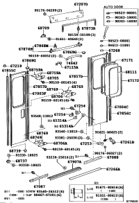 6785636020-Weatherstrip, center door, rear