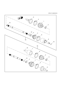 90799754-Kit, front wheel drive shaft 3way joint boot boot repair (including 2,5, 6)