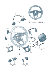 4M0419091MMJM-Steering wheel (Leather)  Models with pulsing electronics   D -01.08.2016 (ghost (blac