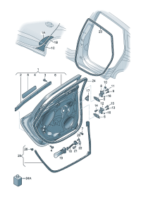 4G9833051A-Door assy-rr, lh Pay attention to the repair guide- Paint