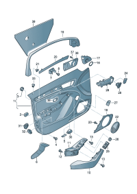 8R0867409AALE2-Lining assy-trim D-MJ 2015 (walnut/dark brown)
