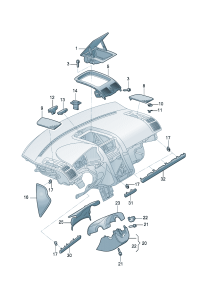 1T1858415BR74-Tape package mldg, For instrument panel (walnut)