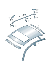 3BD817101-(F), with turn-over roof opening Roof top  For w/belt/power Vehicle sliding roof  Antenn