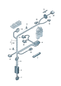 1JD971120-Harness-door (Driver seat) Regulator, power window For heatable, Mirror, outer    