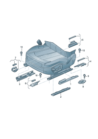 4H1881098-Guide rail Cover  For seats: