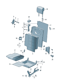 1TD885901F77H-Headrest & protective sleeve (leather)