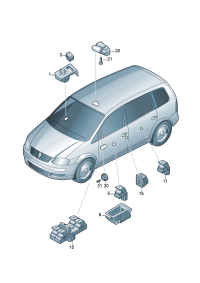 1T1959565EREH-Switch, Heatable, folding Black white