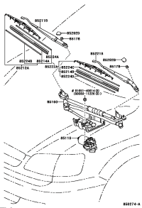 8522208010-BLADE, FR WIPER, LH