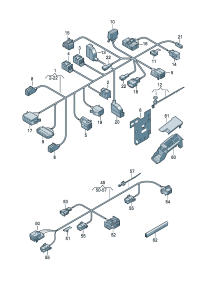 3C0971365JQ-Wire, seat tray FOR MODELS WITH SEAT HEATING D-07.01.2008 -27.07.2008