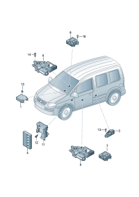 1K0959433AM-Comfortable/handy system Center cont unit  For use with radio control Vehicle model, center 