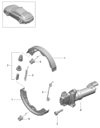 971698533D-Shoe band Pad assy-brake  Porsche panamera: Retainer