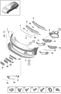 971807079Y-Plate, bumper  Primed Porsche panamera: