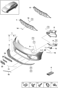 971807287JOK1-Fitting kit Bracket, license plate CN. zhonghua Peoples republic (black matt)