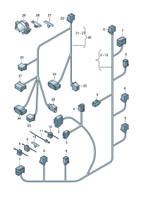 4H0971095AF-Harness, bumper D-05.07.2010