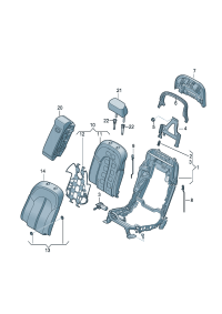 4H0886208-Clamp-hold, Split seat rr