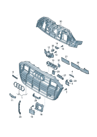 4K0853651FMX3-Grille, radiator Add-contain position: Location for common use: Adjust with a tool Pay atten