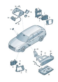 4K4907107K-Control unit, for driver Accessory system