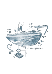 4N0941035C-Bundled with dot matrix LED headlamp  Note OT-instructions: