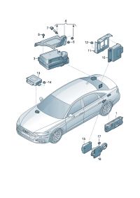 8W5959107B-Control unit, for rear hatch cover