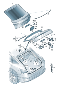 4K4827025B-Cover, rr. hatch