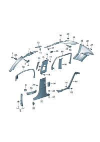 3D7867241A-Trim C- pillar (Cloth)