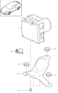99735503325-Bracket Complete: Mounting rubber