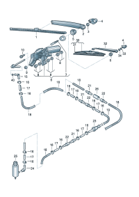 1J6955704F-Arm-w/shld wiper Blade assy  Special item-----