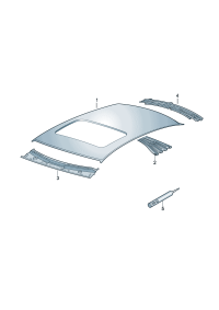 3D7817101B-Roof top For slide belt glass And turn-over roof models  For w/belt extension The model of