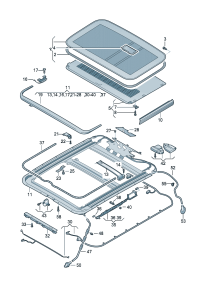 3D5877255C-Frame, for sliding roof opening, Band-boot  For solar roof window