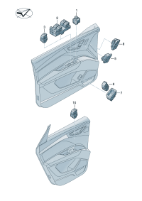 4KC959565-Switch, Mirror assy-outer