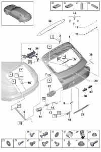 974827025AYGRV-Blanking assy Cover, rr. hatch Porsche panamera:     D -25.04.2018 (primed)