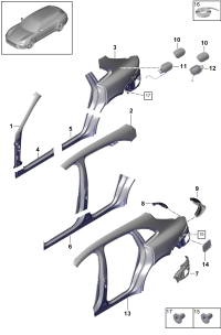 974809406YGRV-Trim, quarter panel Companion: (primed)