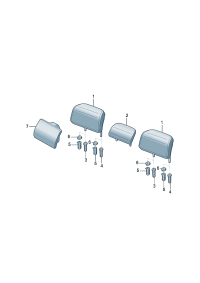 8WD885973BGKU-Headrest w/shield, Adjustable (leather) (soul/rock gray)