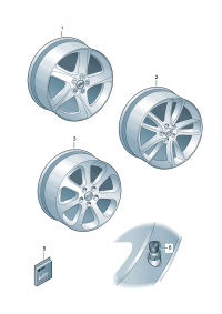 4H0071499-Wheel rim-aluminium alloy  Cap, wheel hub