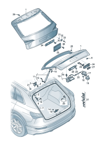 4KE827025B-Cover, rr. hatch
