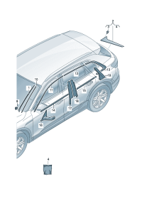 4KE8543279B9-LOBE WINDSHIELD MOLDING RIGHT