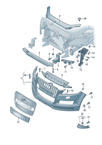 4L0807105E-Bumper For use with parking assist Vehicle type